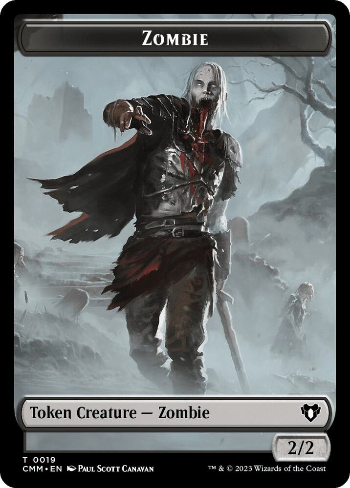 Zombie (0019) // Dwarf Berserker Double-Sided Token (19 // 23) [Commander Masters]