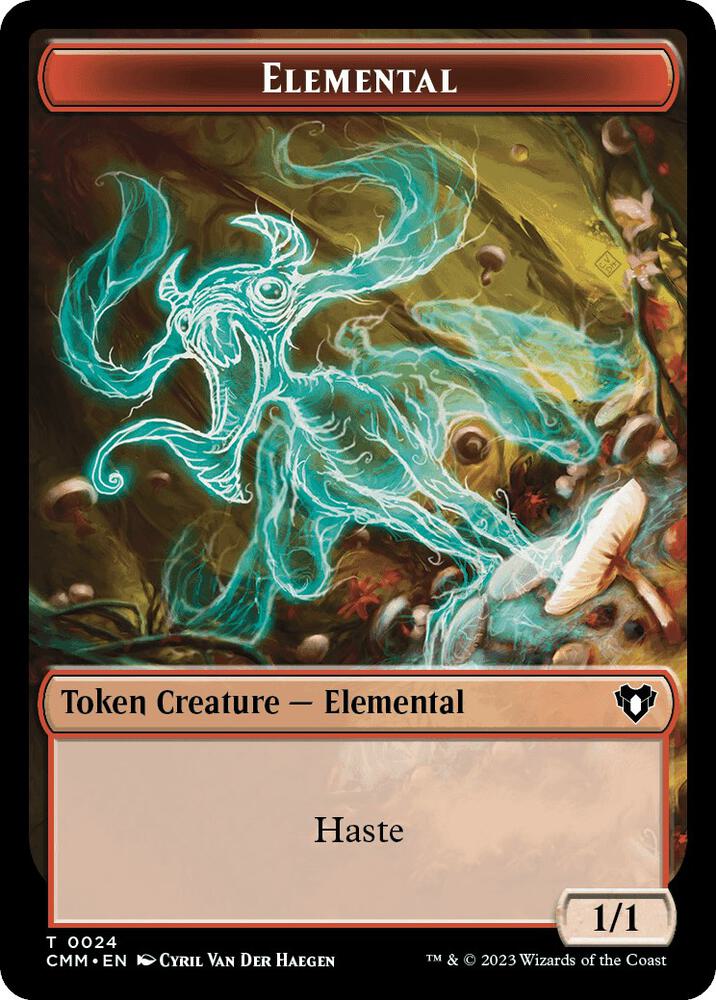 Elemental (0024) // Dragon (0021) Double-Sided Token (24 // 21) [Commander Masters]