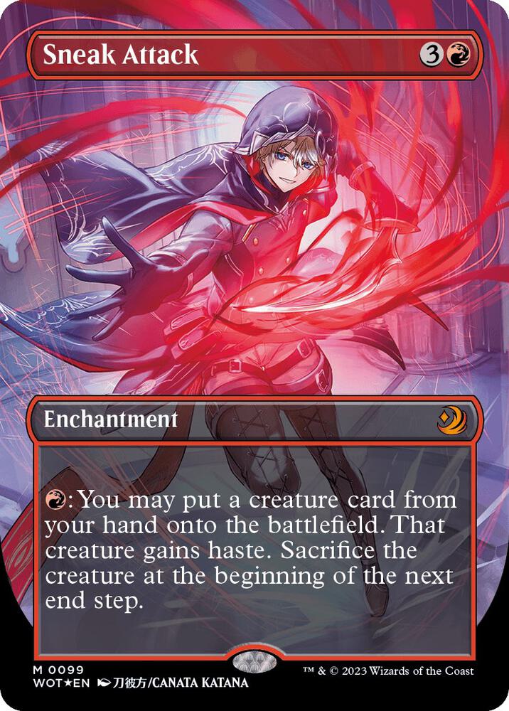 Sneak Attack (Anime Borderless) (Confetti Foil) (99) [Wilds of Eldraine: Enchanting Tales] [Borderless]