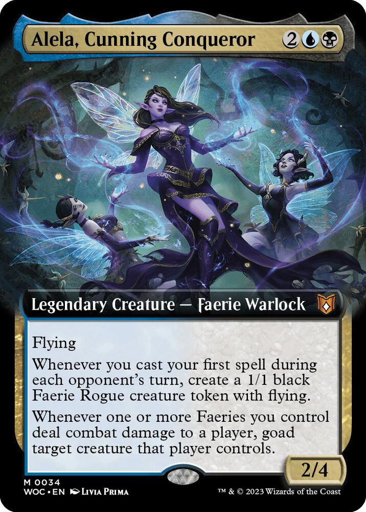 Alela, Cunning Conqueror (Extended Art) (34) [Wilds of Eldraine Commander] [Extended Art]