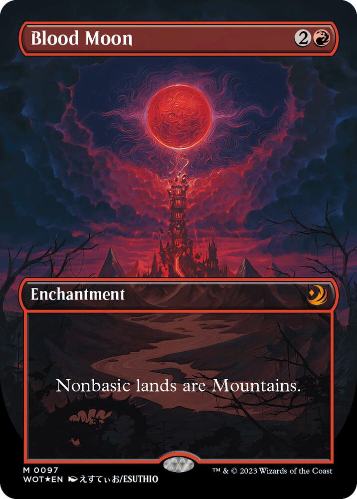 Blood Moon (Anime Borderless) (Confetti Foil) (97) [Wilds of Eldraine: Enchanting Tales] [Borderless]