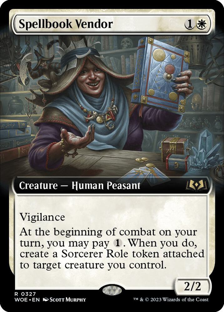 Spellbook Vendor (Extended Art) (327) [Wilds of Eldraine] [Extended Art]