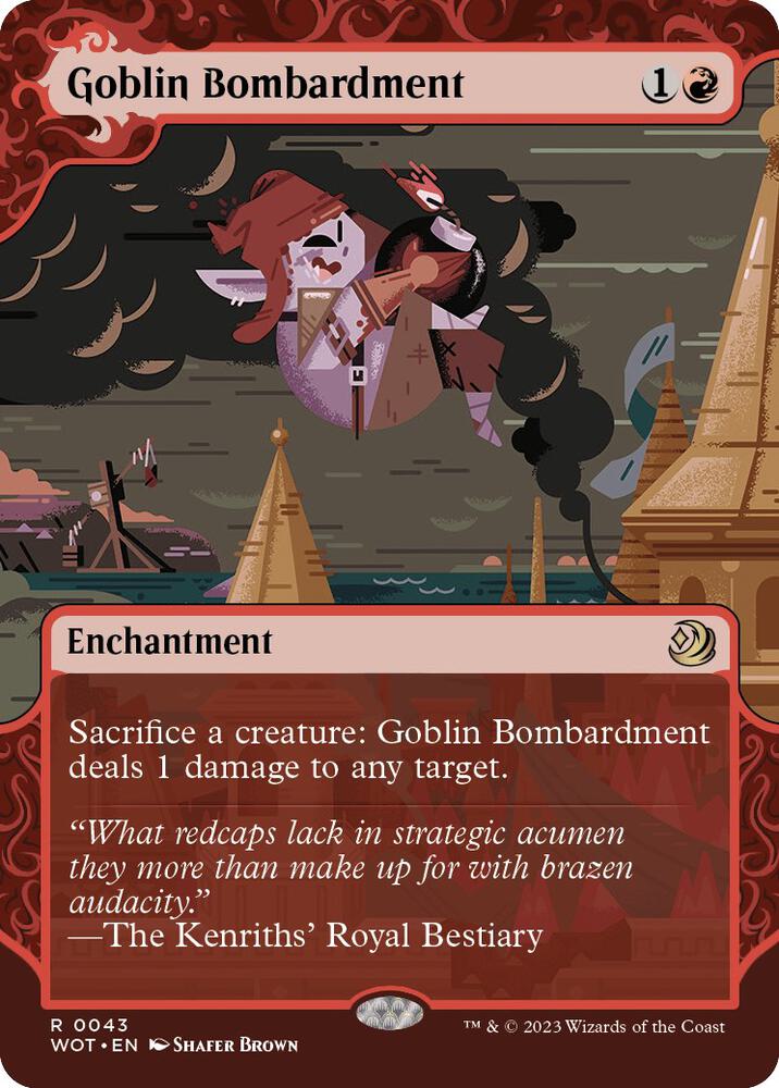 Goblin Bombardment (43) [Wilds of Eldraine: Enchanting Tales] [Showcase, Borderless]