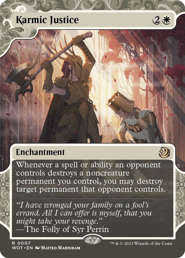 Karmic Justice (7) [Wilds of Eldraine: Enchanting Tales] [Showcase, Borderless]