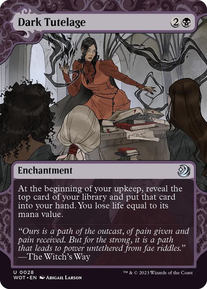 Dark Tutelage (28) [Wilds of Eldraine: Enchanting Tales] [Showcase, Borderless]