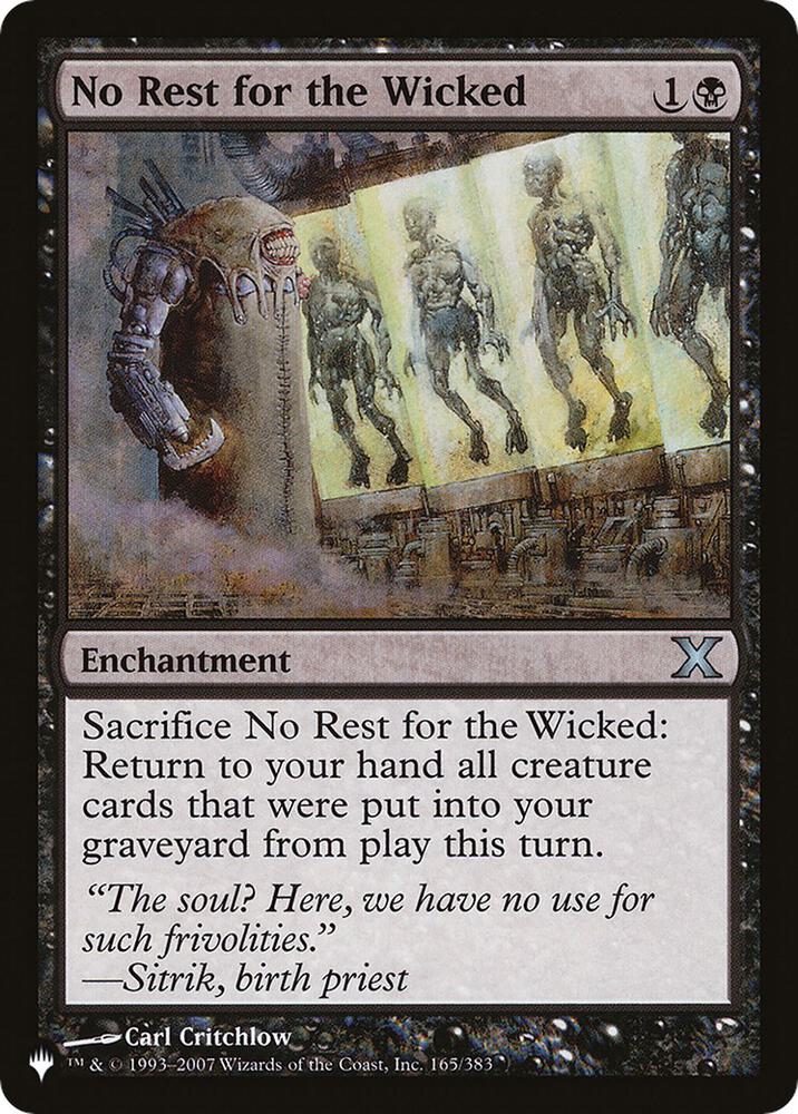 No Rest for the Wicked (165/383) [The List]
