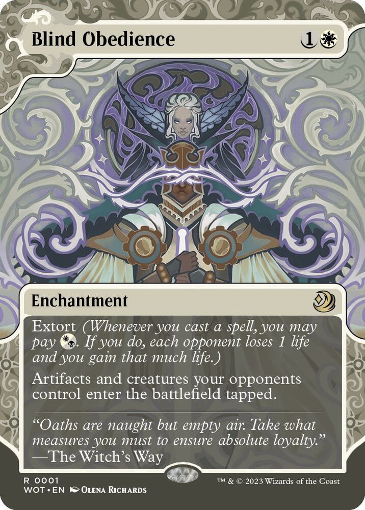 Blind Obedience (1) [Wilds of Eldraine: Enchanting Tales] [Showcase, Borderless]