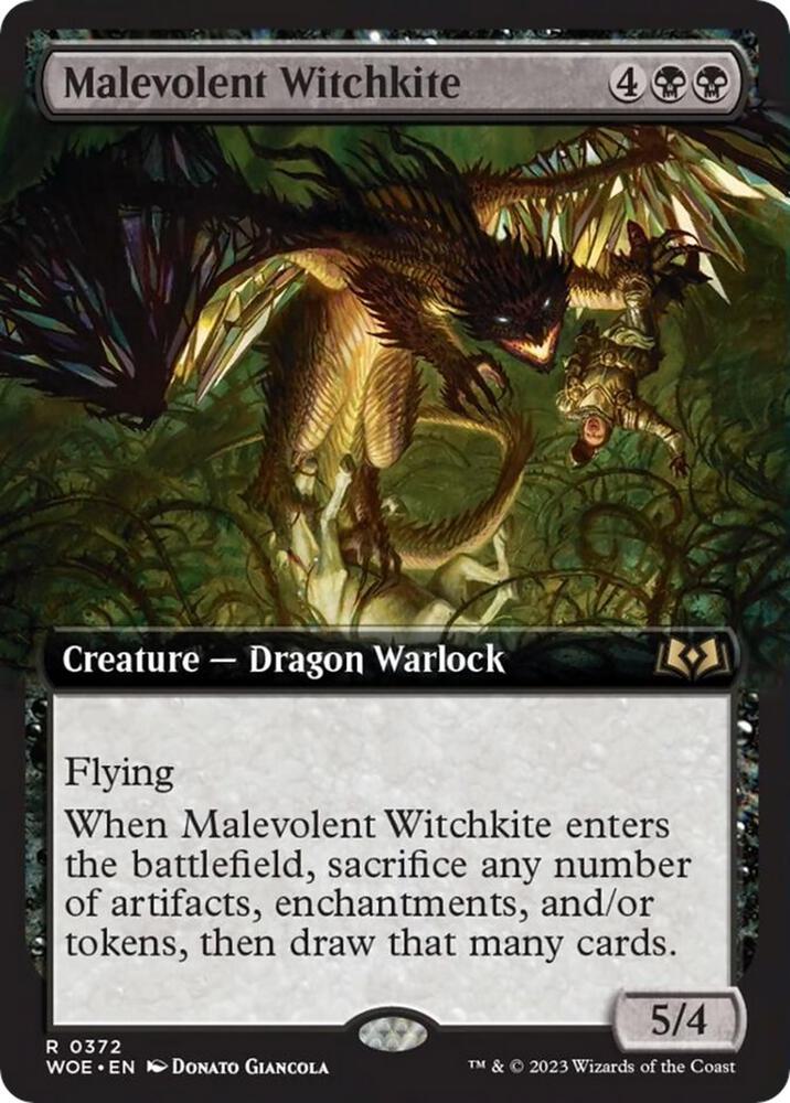 Malevolent Witchkite (Extended Art) (372) [Wilds of Eldraine] [Extended Art]