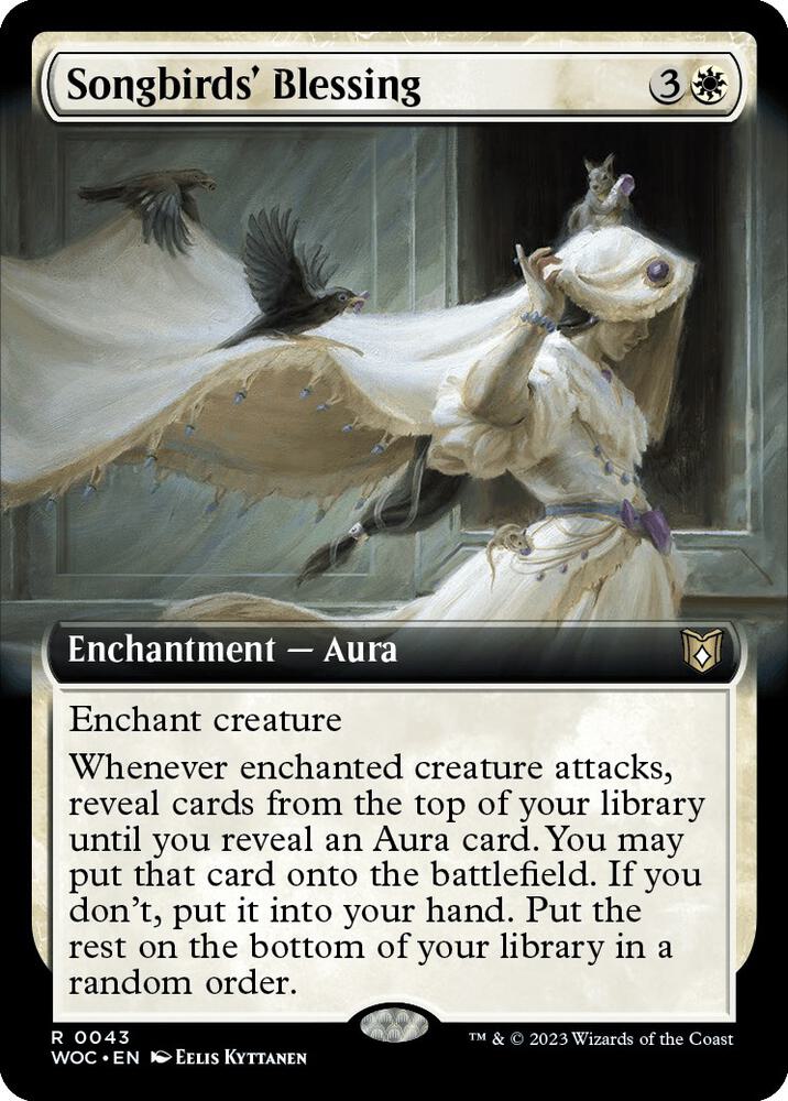 Songbirds' Blessing (Extended Art) (43) [Wilds of Eldraine Commander] [Extended Art]