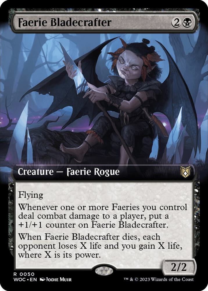 Faerie Bladecrafter (Extended Art) (50) [Wilds of Eldraine Commander] [Extended Art]