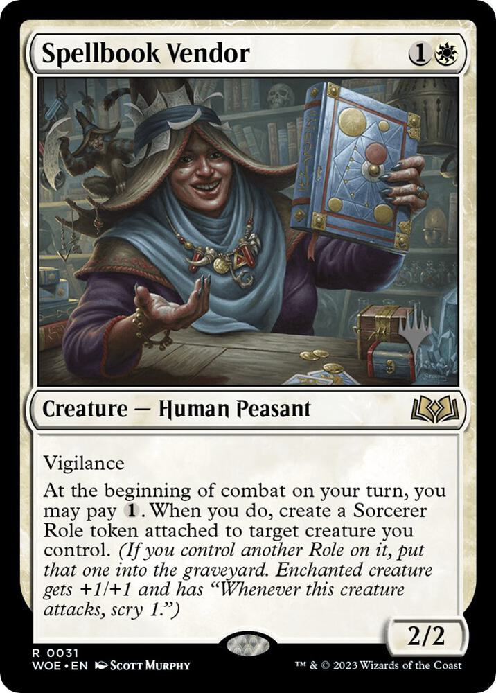 Spellbook Vendor (31) [Wilds of Eldraine Promos]