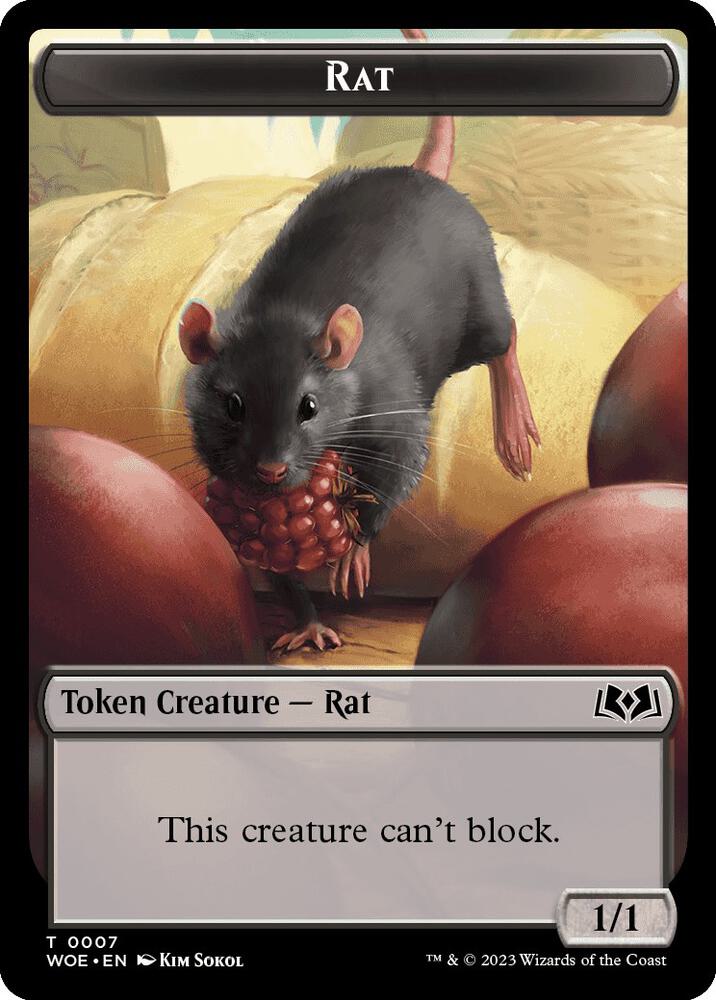 Rat // Food (0013) Double-Sided Token (7 // 13) [Wilds of Eldraine]