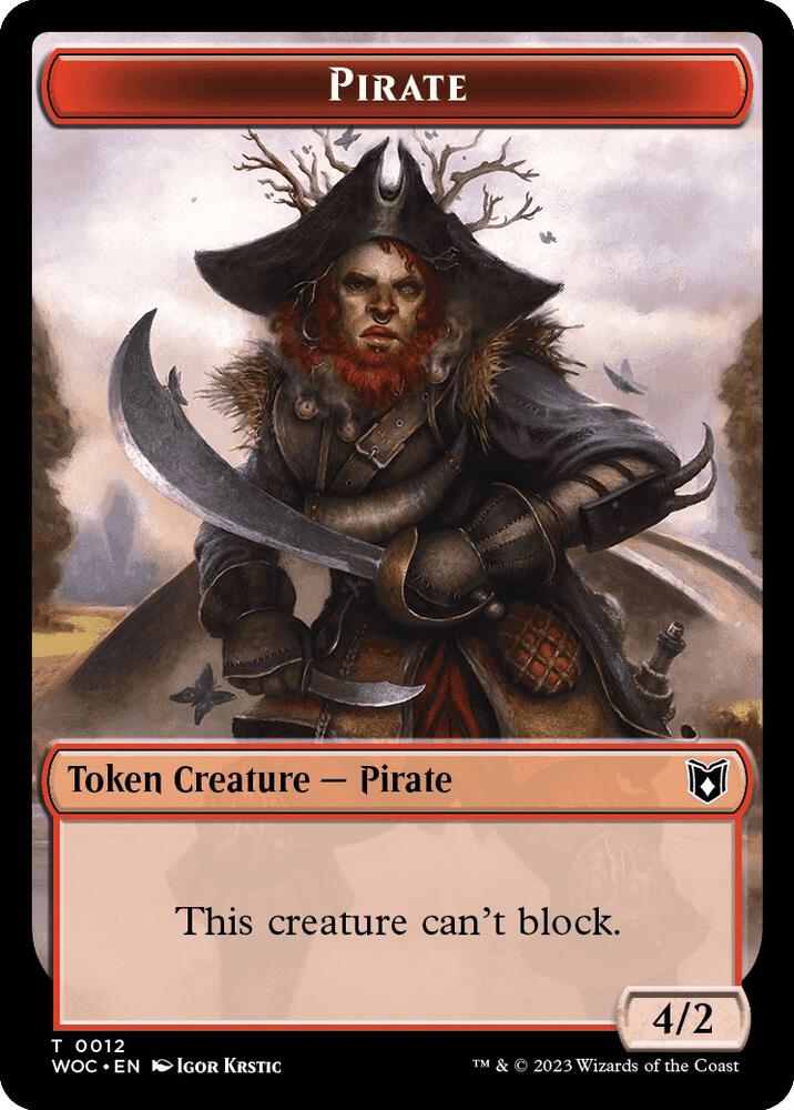 Pirate // Human Soldier Double-Sided Token (12 // 7) [Wilds of Eldraine Commander]