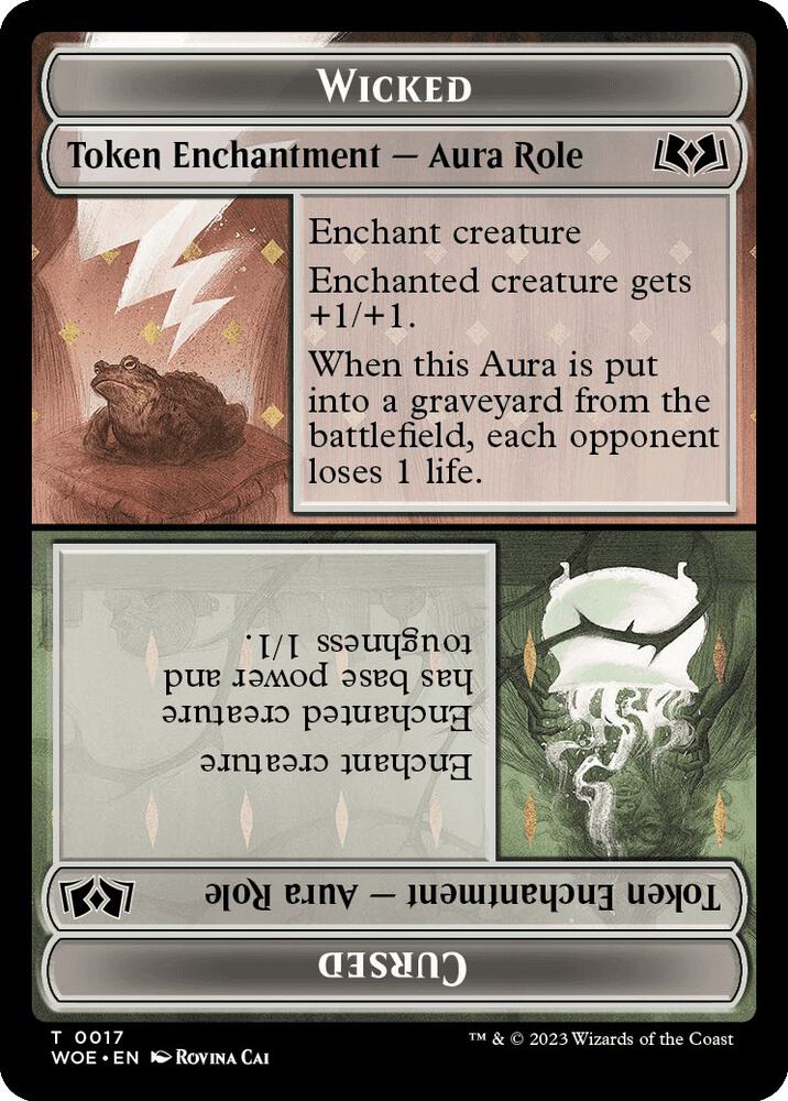 Wicked Role / Cursed Role // Emblem - On An Adventure Double-Sided Token (17 // 18) [Wilds of Eldraine]