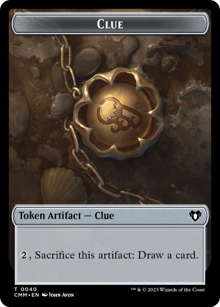 Clue // Emblem - Teferi, Temporal Archmage Double-sided Token (40 // 53) [Commander Masters]