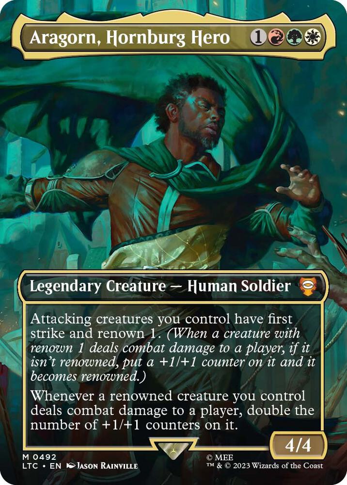 Aragorn, Hornburg Hero (Borderless) (492) [Tales of Middle-earth Commander] [Borderless]