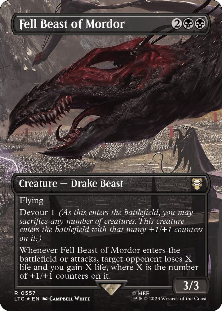 Fell Beast of Mordor (Borderless) (Surge Foil) (557) [Tales of Middle-earth Commander] [Borderless]