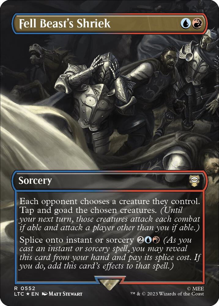 Fell Beast's Shriek (Borderless) (Surge Foil) (552) [Tales of Middle-earth Commander] [Borderless]