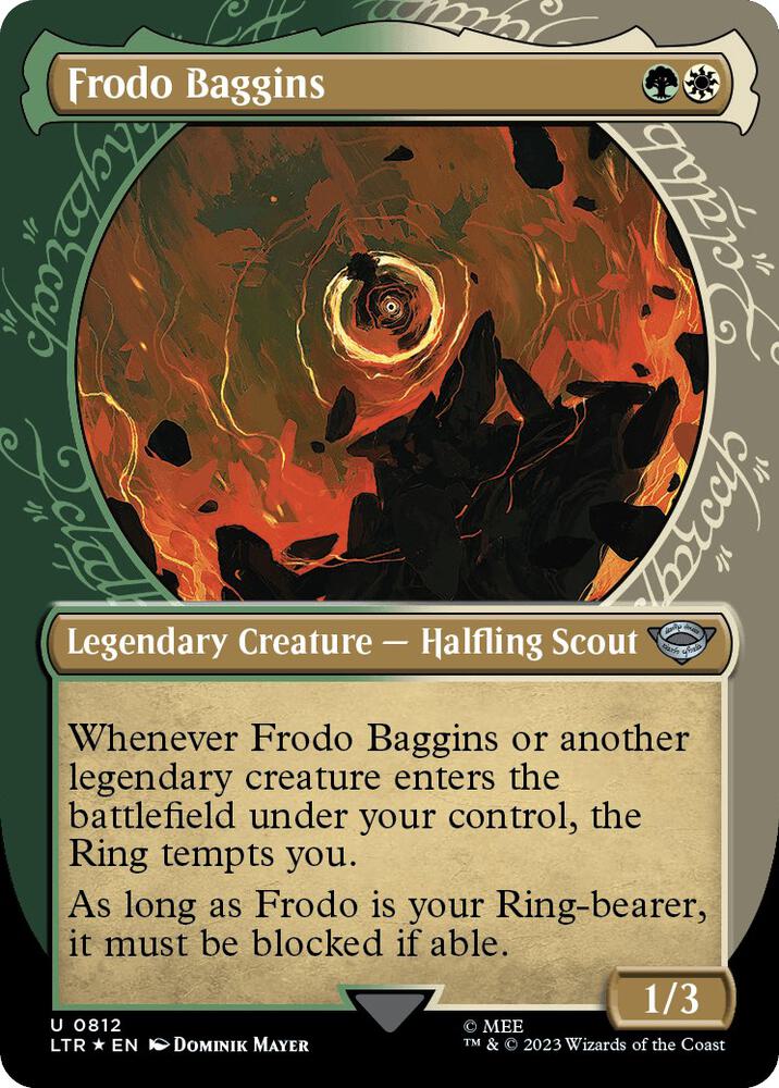 Frodo Baggins (Showcase) (Surge Foil) (812) [The Lord of the Rings: Tales of Middle-earth] [Showcase, Borderless]