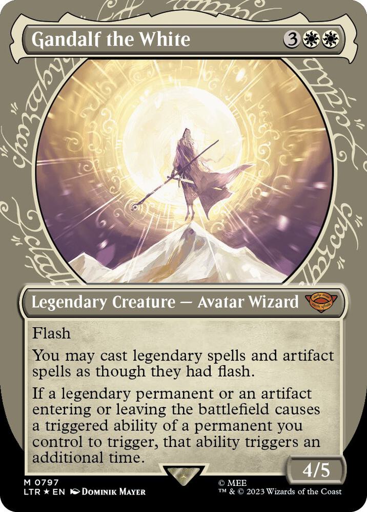 Gandalf the White (Showcase) (Surge Foil) (797) [The Lord of the Rings: Tales of Middle-earth] [Showcase, Borderless]