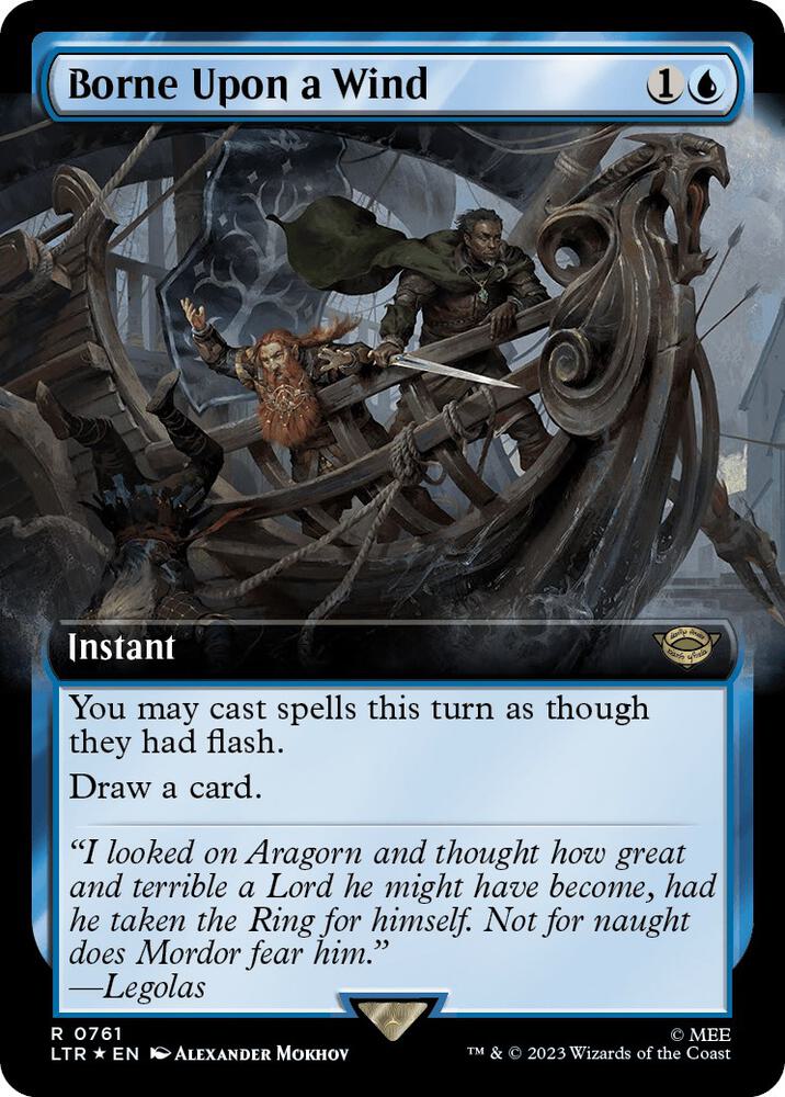 Borne Upon a Wind (Extended Art) (Surge Foil) (761) [The Lord of the Rings: Tales of Middle-earth] [Extended Art]