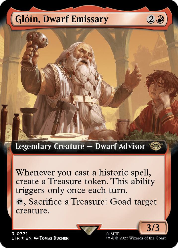 Gloin, Dwarf Emissary (Extended Art) (Surge Foil) (771) [The Lord of the Rings: Tales of Middle-earth] [Extended Art]