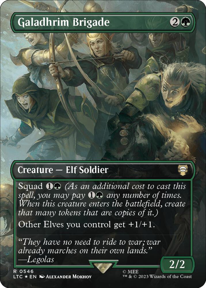 Galadhrim Brigade (Borderless) (Surge Foil) (546) [Tales of Middle-earth Commander] [Borderless]