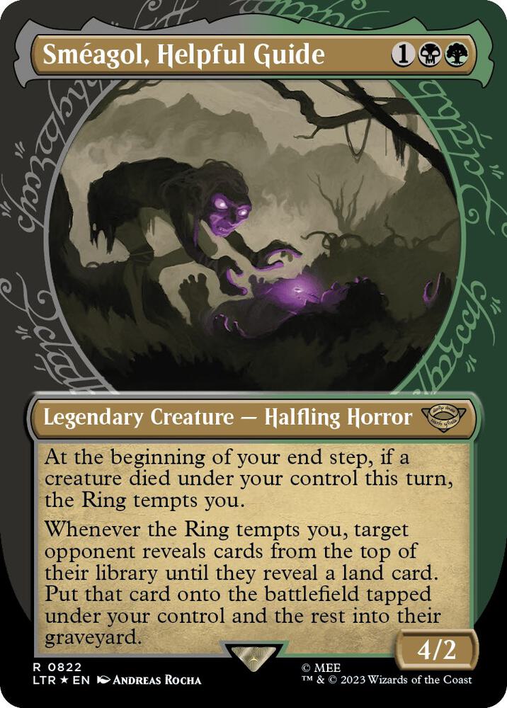 Smeagol, Helpful Guide (Showcase) (Surge Foil) (822) [The Lord of the Rings: Tales of Middle-earth] [Showcase, Borderless]