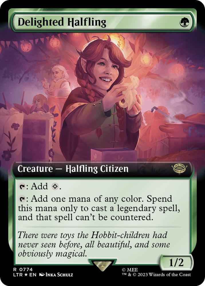 Delighted Halfling (Extended Art) (Surge Foil) (774) [The Lord of the Rings: Tales of Middle-earth] [Extended Art]