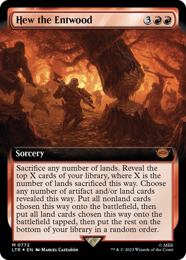 Hew the Entwood (Extended Art) (Surge Foil) (772) [The Lord of the Rings: Tales of Middle-earth] [Extended Art]