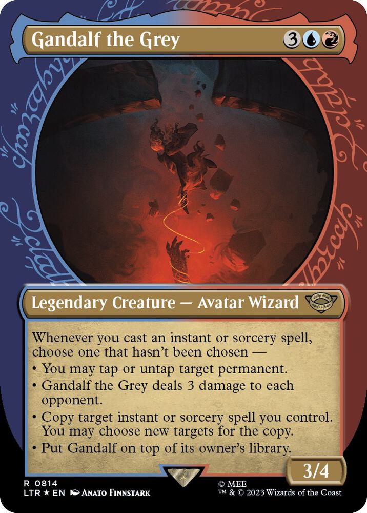 Gandalf the Grey (Showcase) (Surge Foil) (814) [The Lord of the Rings: Tales of Middle-earth] [Showcase, Borderless]