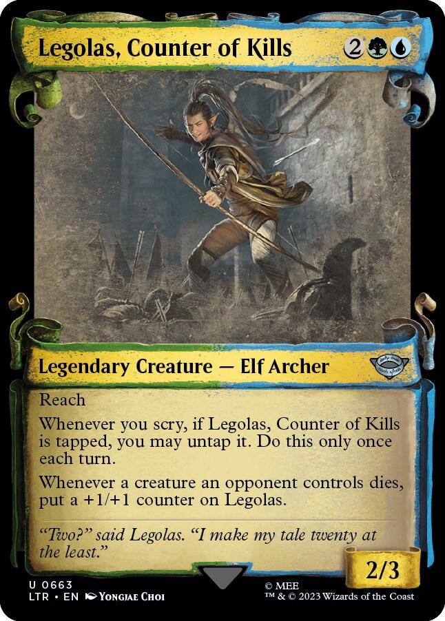Legolas, Counter of Kills (Showcase Scrolls) (663) [The Lord of the Rings: Tales of Middle-earth] [Showcase]
