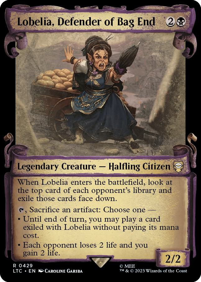 Lobelia, Defender of Bag End (Showcase Scrolls) (429) [Tales of Middle-earth Commander] [Showcase]