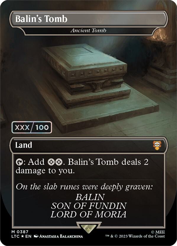Balin's Tomb - Ancient Tomb (Serial Numbered) (387) [Tales of Middle-earth Commander] [Borderless]