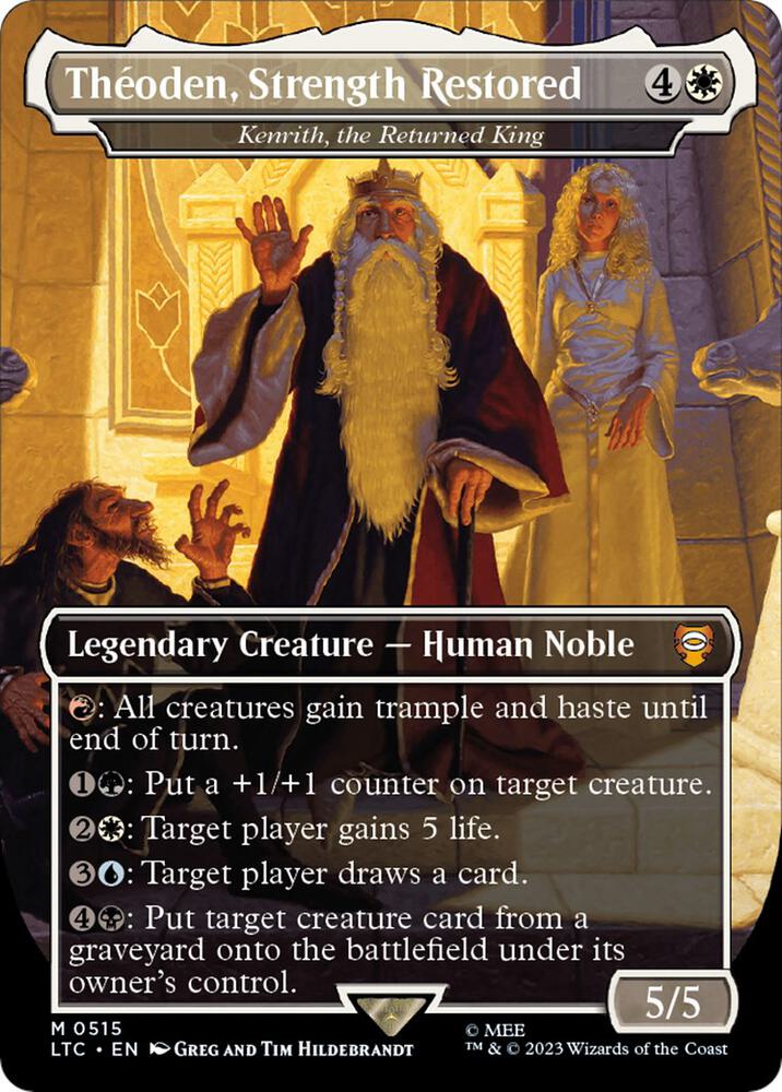 Theoden, Strength Restored - Kenrith, the Returned King (Borderless) (515) [Tales of Middle-earth Commander] [Borderless]