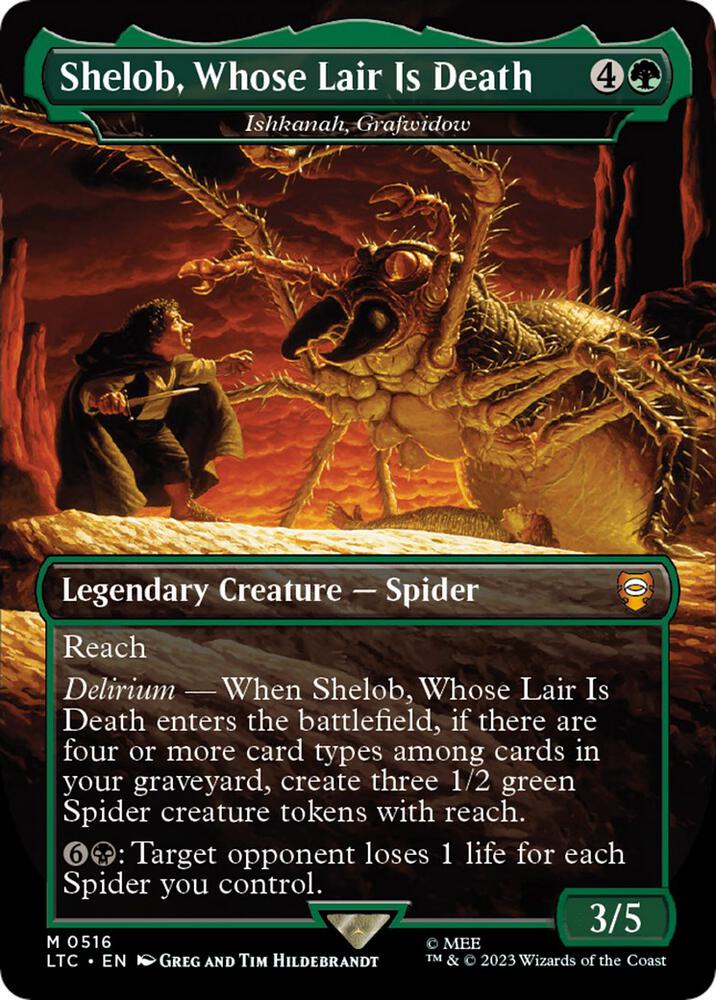 Shelob, Whose Lair Is Death - Ishkanah, Grafwidow (Borderless) (516) [Tales of Middle-earth Commander] [Borderless]