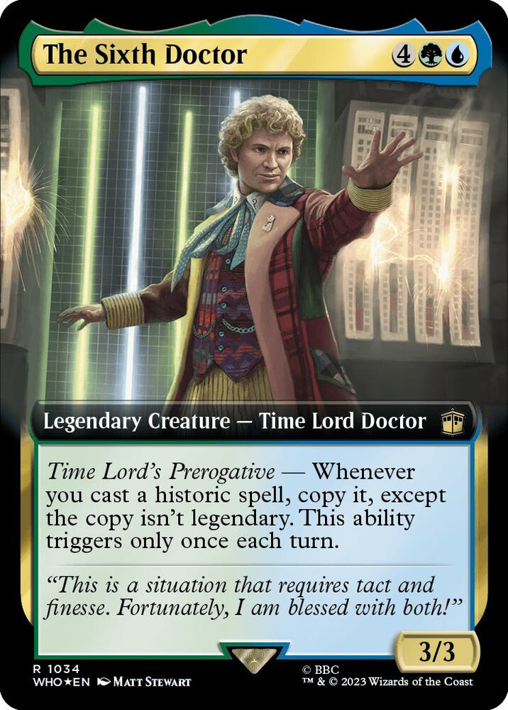 The Sixth Doctor (Extended Art) (Surge Foil) (1034) [Doctor Who] [Extended Art]
