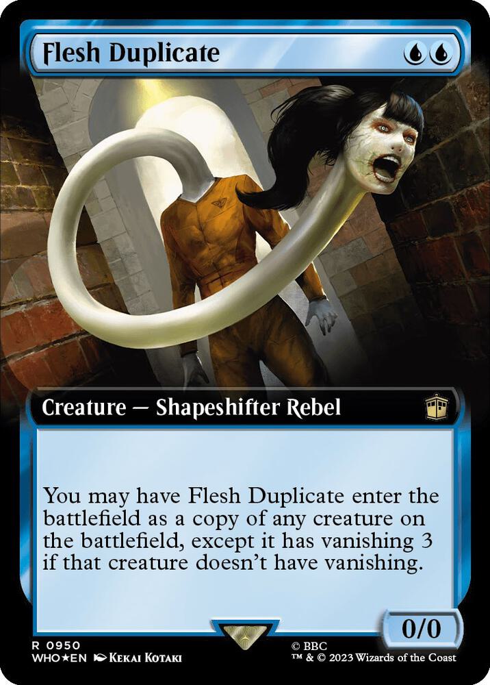 Flesh Duplicate (Extended Art) (Surge Foil) (950) [Doctor Who] [Extended Art]
