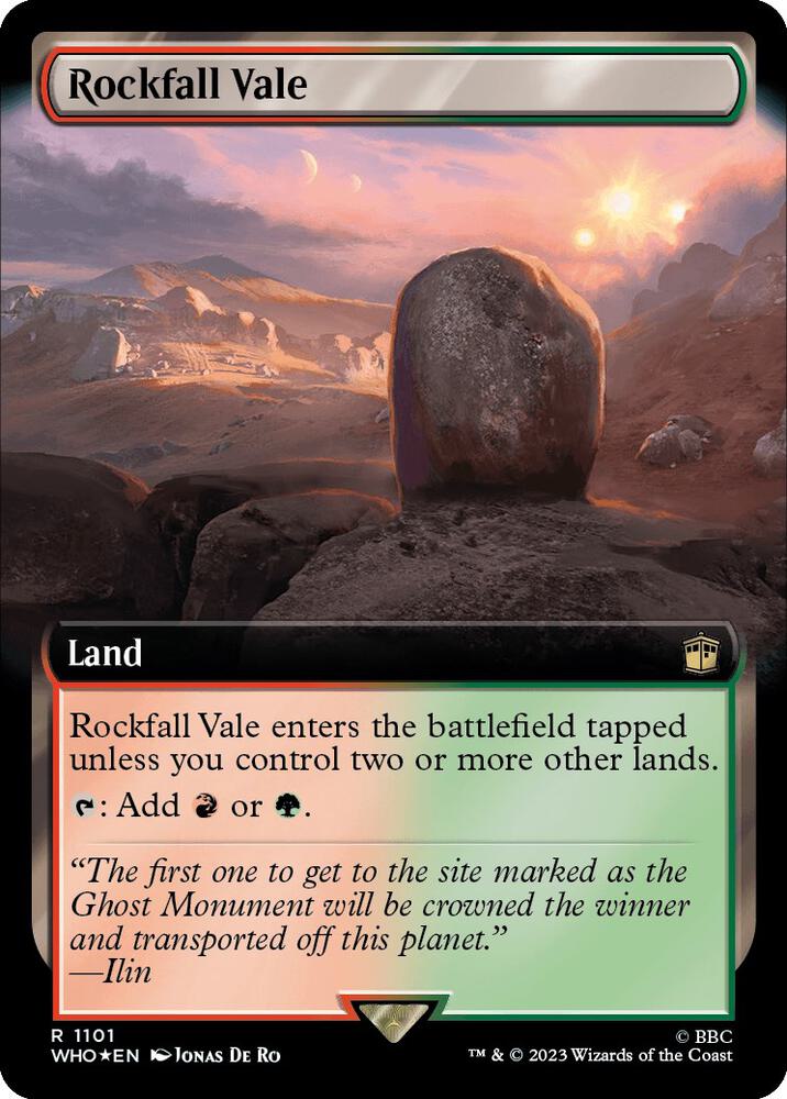 Rockfall Vale (Extended Art) (Surge Foil) (1101) [Doctor Who] [Extended Art]