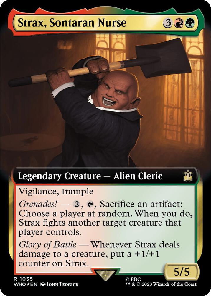 Strax, Sontaran Nurse (Extended Art) (Surge Foil) (1035) [Doctor Who] [Extended Art]