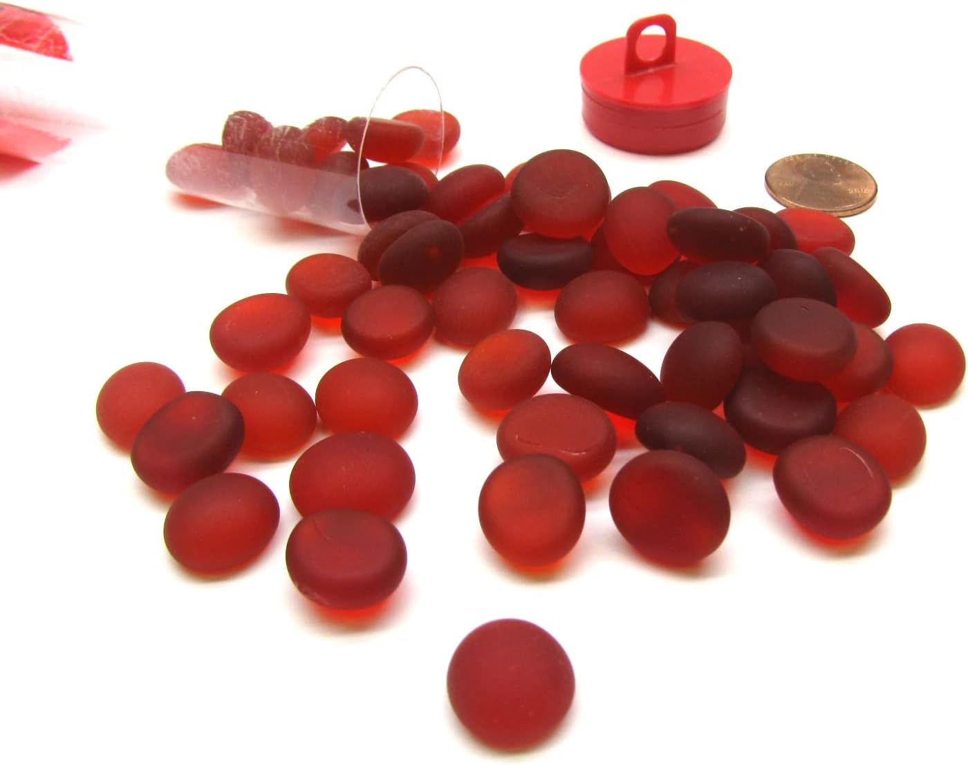 Pierres de verre cristal givré rouge 40CT