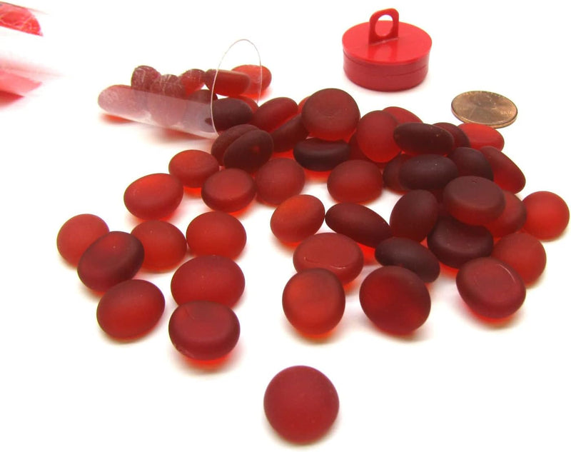 Glass Stones Crystal Frosted Red 40CT