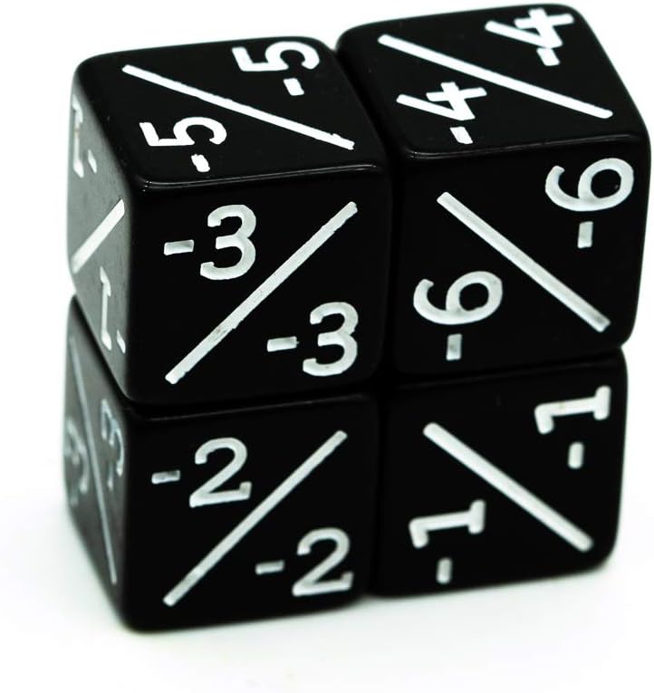 Counter Dice: Black -1/-1