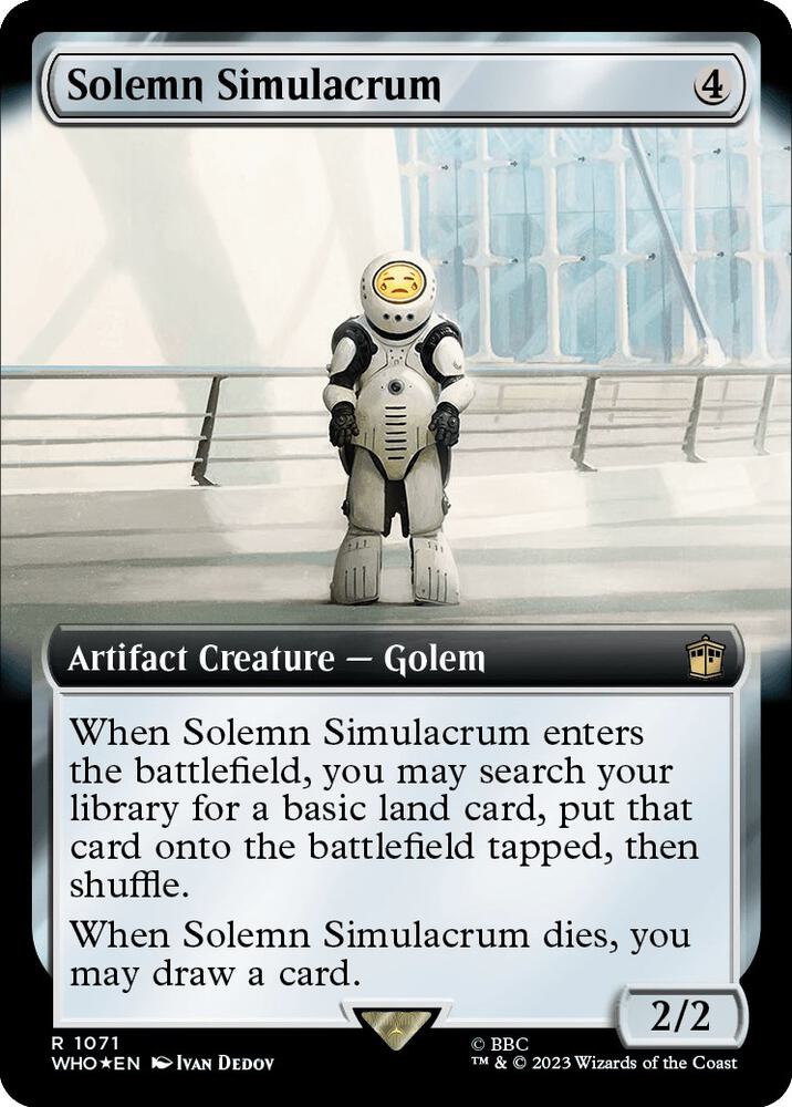Solemn Simulacrum (Extended Art) (Surge Foil) (1071) [Doctor Who] [Extended Art]