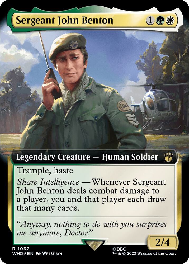 Sergeant John Benton (Extended Art) (Surge Foil) (1032) [Doctor Who] [Extended Art]