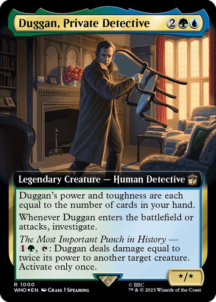 Duggan, Private Detective (Extended Art) (Surge Foil) (1000) [Doctor Who] [Extended Art]