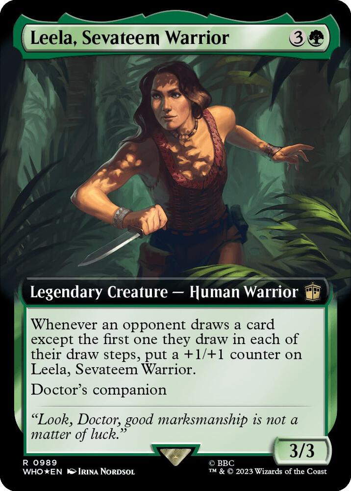 Leela, Sevateem Warrior (Extended Art) (Surge Foil) (989) [Doctor Who] [Extended Art]