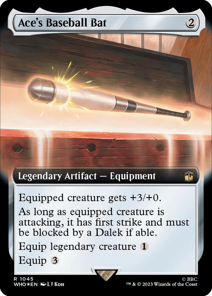 Ace's Baseball Bat (Extended Art) (Surge Foil) (1045) [Doctor Who] [Extended Art]