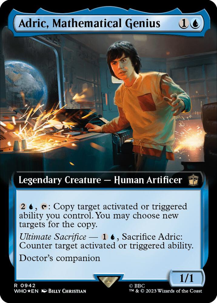 Adric, Mathematical Genius (Extended Art) (Surge Foil) (942) [Doctor Who] [Extended Art]