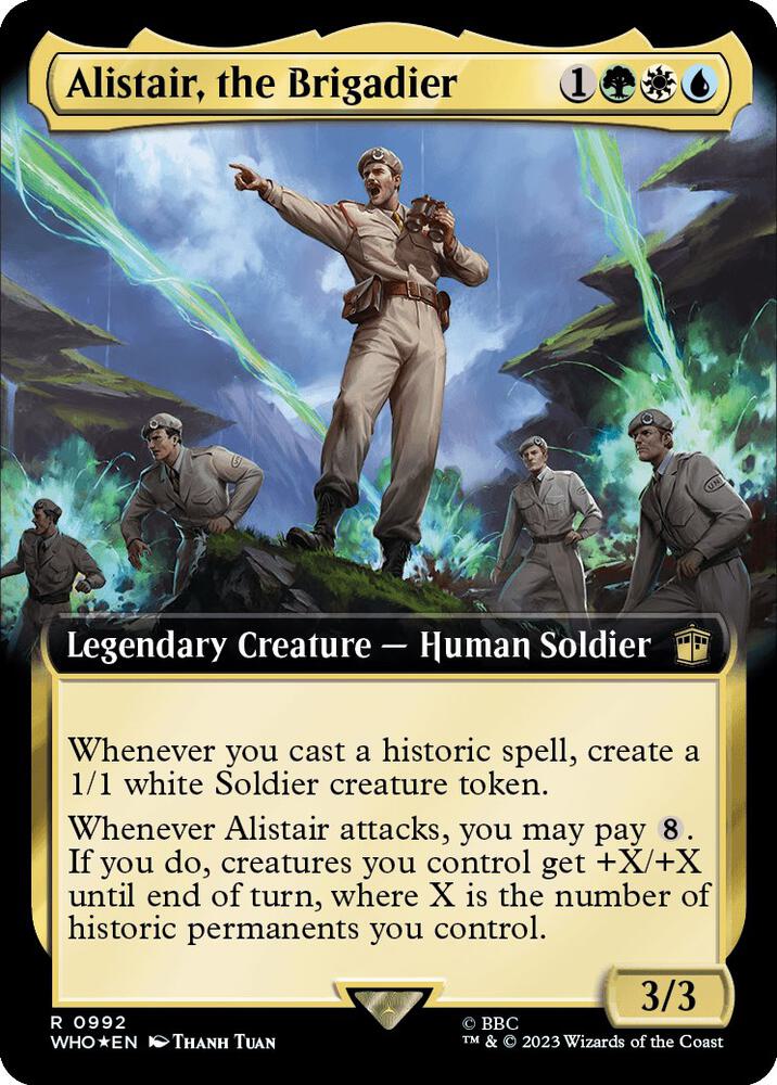 Alistair, the Brigadier (Extended Art) (Surge Foil) (992) [Doctor Who] [Extended Art]